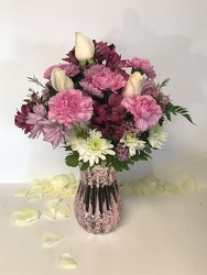 Pink Mercury Vase from Clermont Florist & Wine Shop, flower shop in Clermont