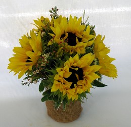 Burlap and Sunflowers from Clermont Florist & Wine Shop, flower shop in Clermont