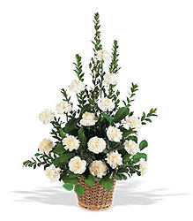 White Simplicity Basket from Clermont Florist & Wine Shop, flower shop in Clermont