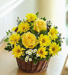 Basket Of Sunshine from Clermont Florist & Wine Shop, flower shop in Clermont