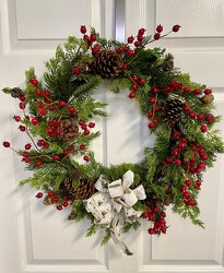 Rustic Christmas Wreath from Clermont Florist & Wine Shop, flower shop in Clermont