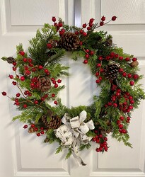 Rustic Christmas Wreath from Clermont Florist & Wine Shop, flower shop in Clermont