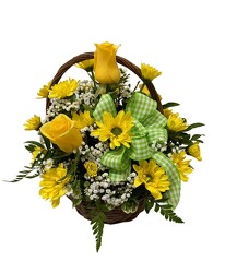 Basket Of Sunshine from Clermont Florist & Wine Shop, flower shop in Clermont
