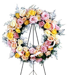Vibrant Sympathy Wreath from Clermont Florist & Wine Shop, flower shop in Clermont