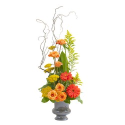 Heaven's Sunset Small  Urn from Clermont Florist & Wine Shop, flower shop in Clermont