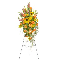 Heaven's Sunset Standing Spray from Clermont Florist & Wine Shop, flower shop in Clermont