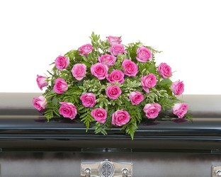 Pink Rose Casket Spray from Clermont Florist & Wine Shop, flower shop in Clermont