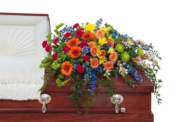 Treasured Celebration Casket Spray from Clermont Florist & Wine Shop, flower shop in Clermont