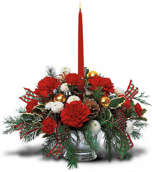 Single Red Taper Centerpiece from Clermont Florist & Wine Shop, flower shop in Clermont