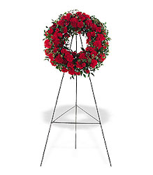 Red Regards Wreath from Clermont Florist & Wine Shop, flower shop in Clermont